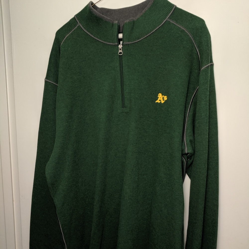 New XL Cutter & Buck Oakland A's Half Zip